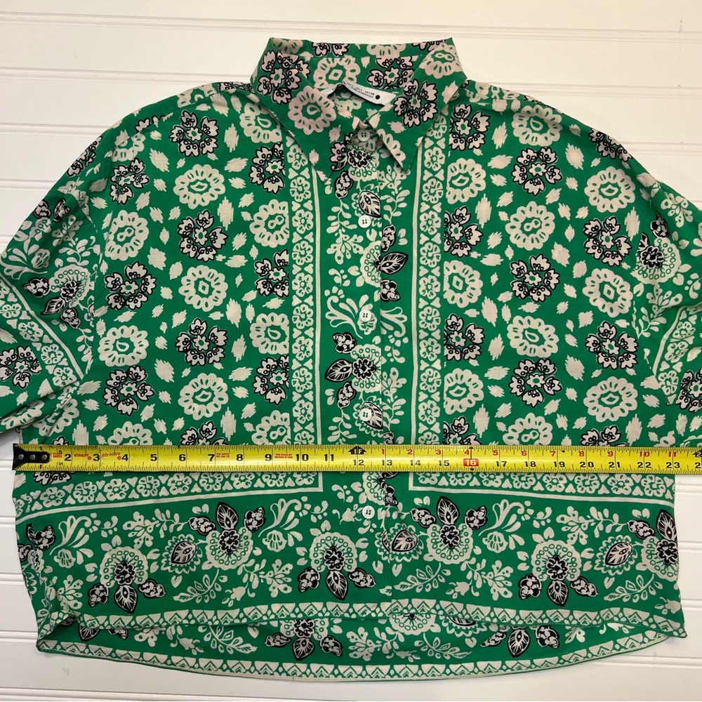 Zara Green Patterned Women Shorts - Picture 8 of 16